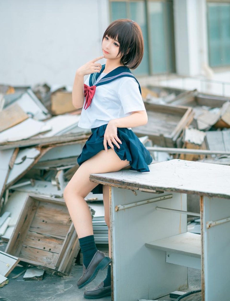 蠢沫沫 NO.035 天台JK:勇敢探索天台世界的俏皮少女!插图2 蠢沫沫 NO.035 天台JK:勇敢探索天台世界的俏皮少女!插图2