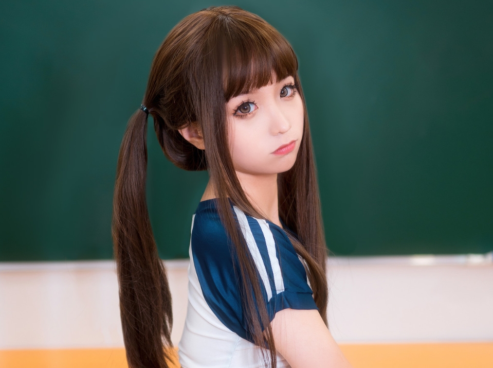 蠢沫沫 NO.034 体操服蓝：化身蓝色体操服女神，征服你的眼球！插图