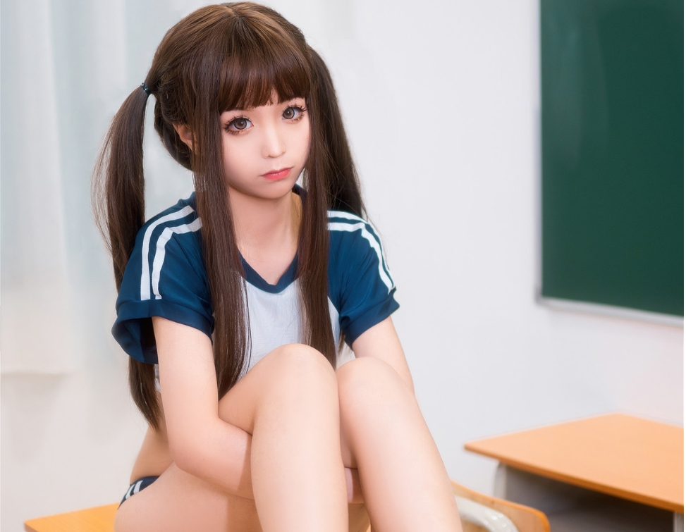 蠢沫沫 NO.034 体操服蓝：化身蓝色体操服女神，征服你的眼球！插图1