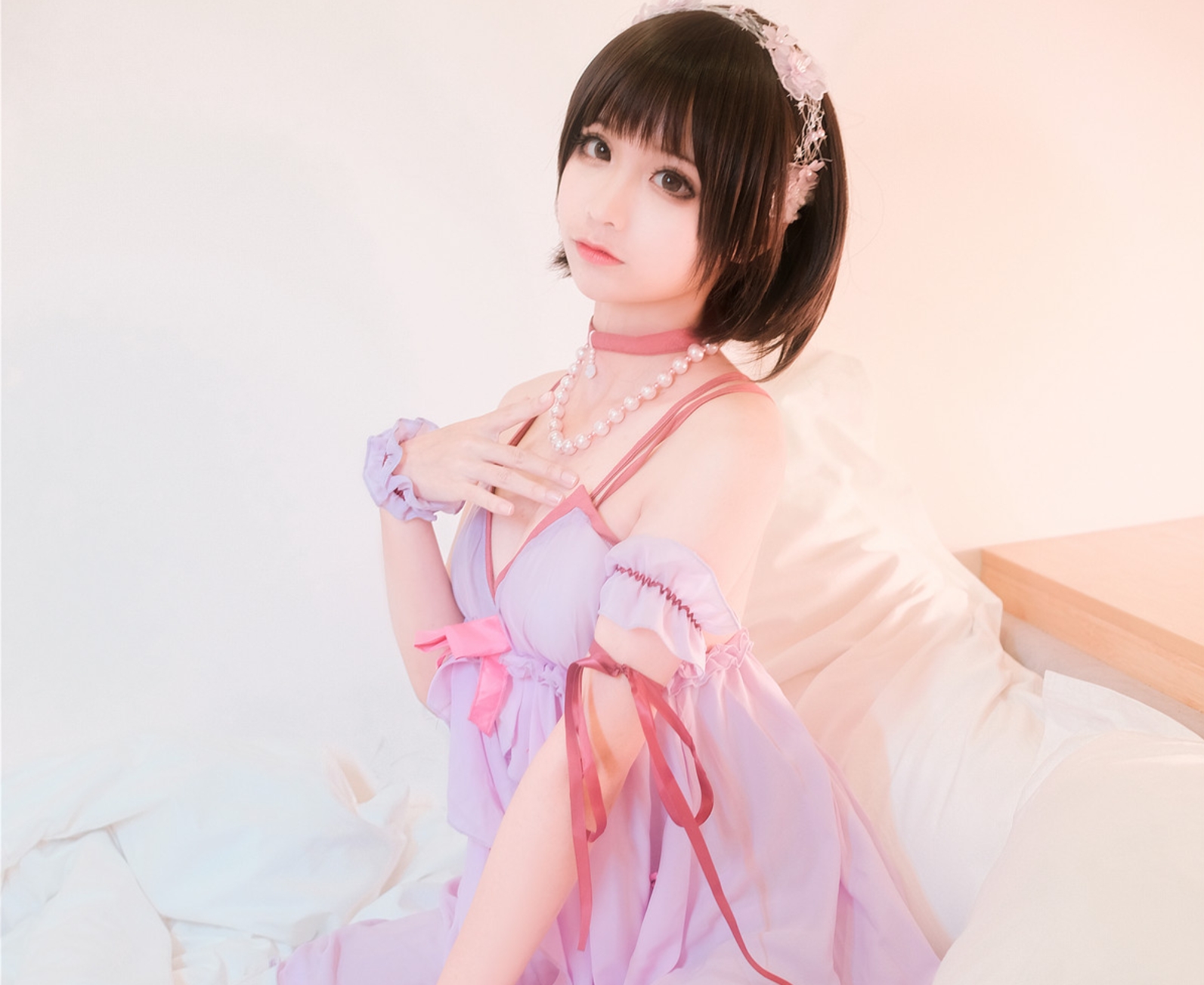 蠢沫沫 NO.018 加藤惠睡衣：甜美魅力尽显！插图3