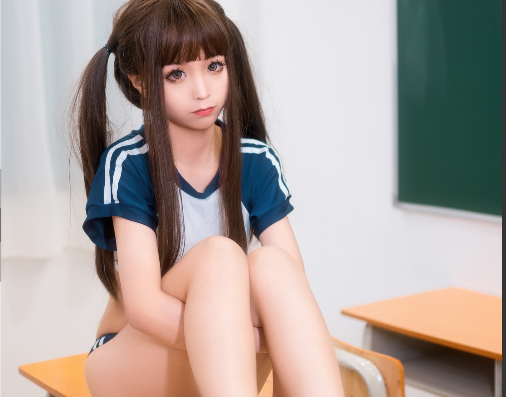 蠢沫沫 NO.023 蓝体操服:爽朗活泼,青春靓丽!插图 蠢沫沫 NO.023 蓝体操服:爽朗活泼,青春靓丽!插图