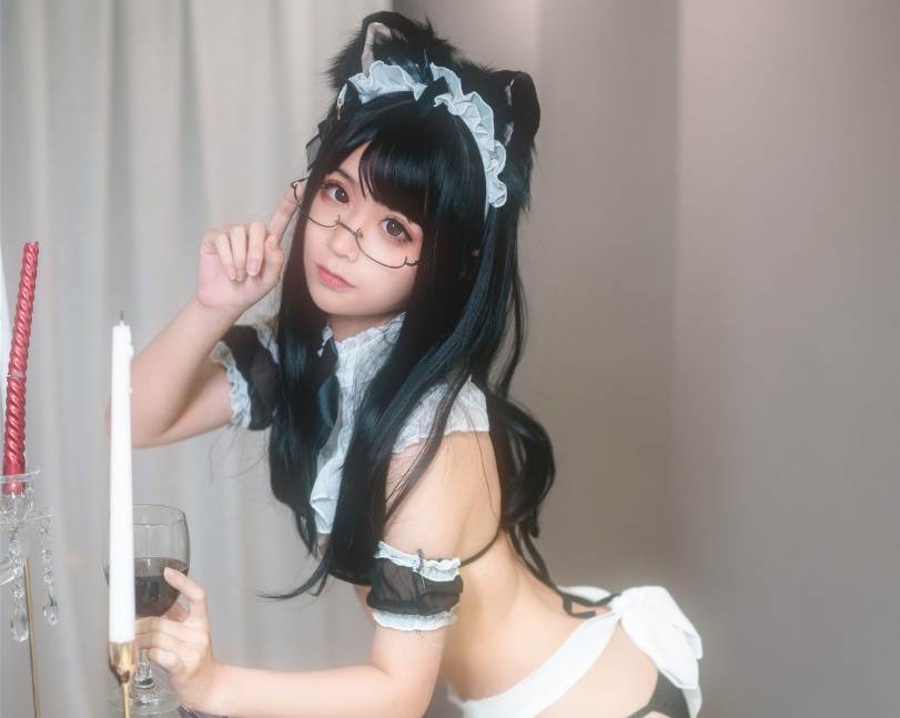 蠢沫沫 NO.028 猫耳女仆：咖啡香气中的可爱诱惑！插图1