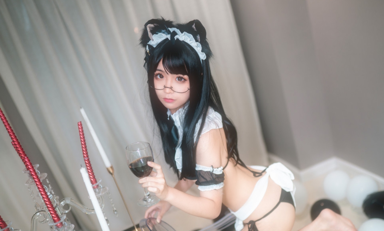 蠢沫沫 NO.028 猫耳女仆：咖啡香气中的可爱诱惑！插图2