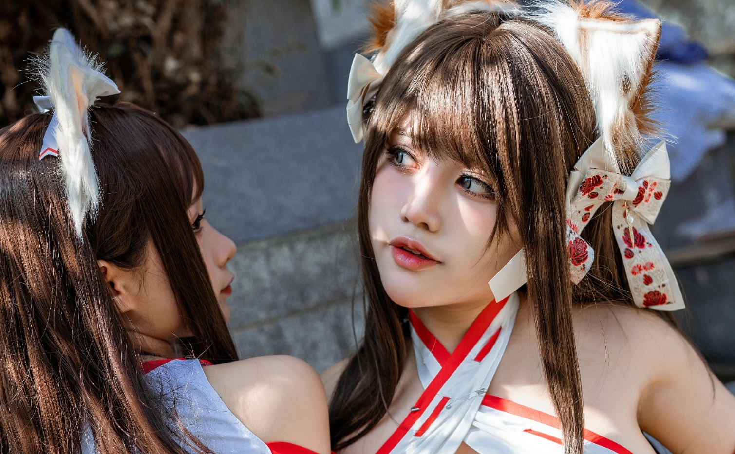 蠢沫沫与一笑芳香沁的双人狐“妖娆姿态”展现插图4