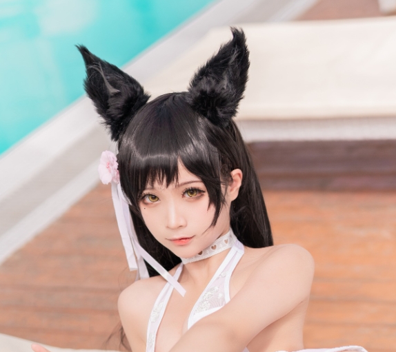 蠢沫沫 爱宕犬泳装Cos作品赏析｜高清图集/兽耳泳装/夏日主题