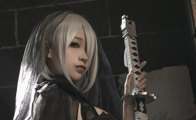 蠢沫沫尼尔2B黑婚纱COS:暗黑新娘绝美回眸,这波机械浪漫我先冲了插图 蠢沫沫尼尔2B黑婚纱COS:暗黑新娘绝美回眸,这波机械浪漫我先冲了插图