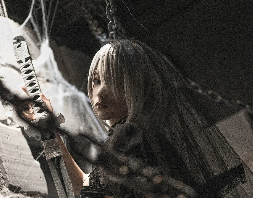 蠢沫沫尼尔2B黑婚纱COS:暗黑新娘绝美回眸,这波机械浪漫我先冲了插图1 蠢沫沫尼尔2B黑婚纱COS:暗黑新娘绝美回眸,这波机械浪漫我先冲了插图1