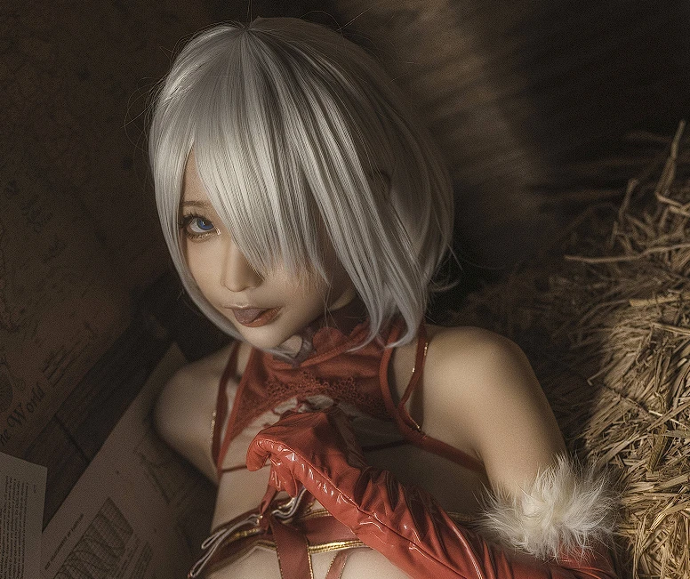 蠢沫沫新作《2B 圣诞》写真赏析：人类荣光变身红衣新娘，这波礼物绝了！插图