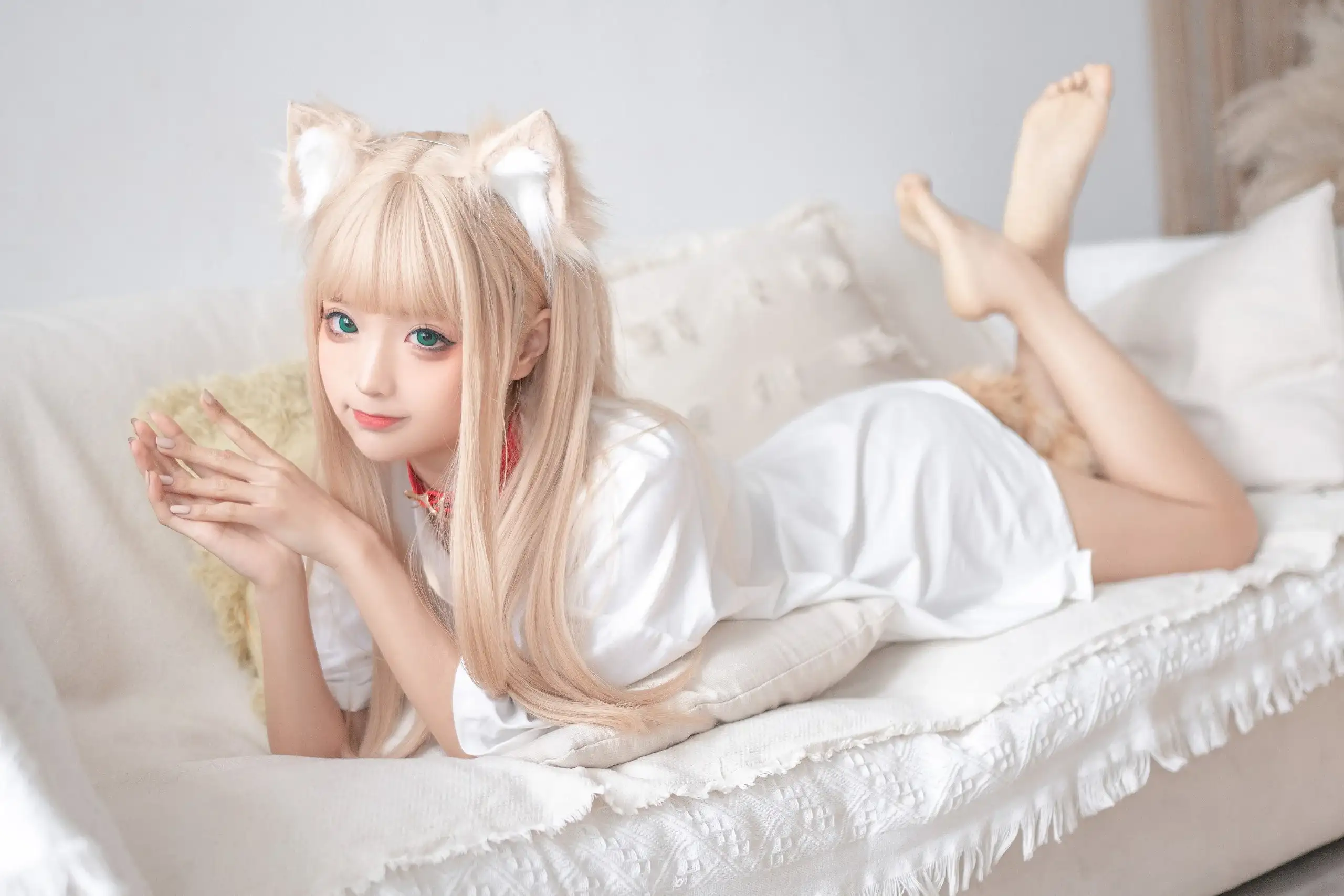 蠢沫沫新作写真安利：化身软萌黄豆粉猫娘，这波猫耳诱惑谁顶得住？插图2