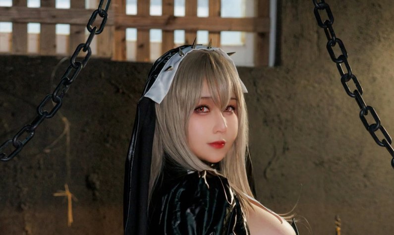 KANEKO_咔喵《修女》作品介绍:黑白圣洁感下的冷艳角色氛围插图1 KANEKO_咔喵《修女》作品介绍:黑白圣洁感下的冷艳角色氛围插图1